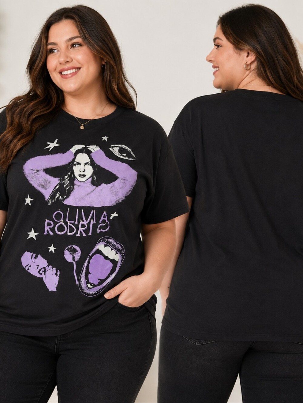 Olivia Rodrigo Women’s Plus Size 1X Black Graphic T-Shirt NWT
